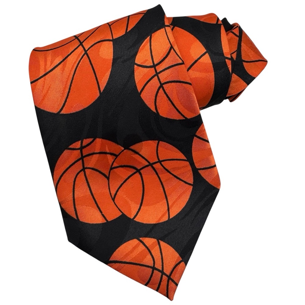 A. Rogers Black Tie with Orange Basketballs
Width 3.75”
Length 57”